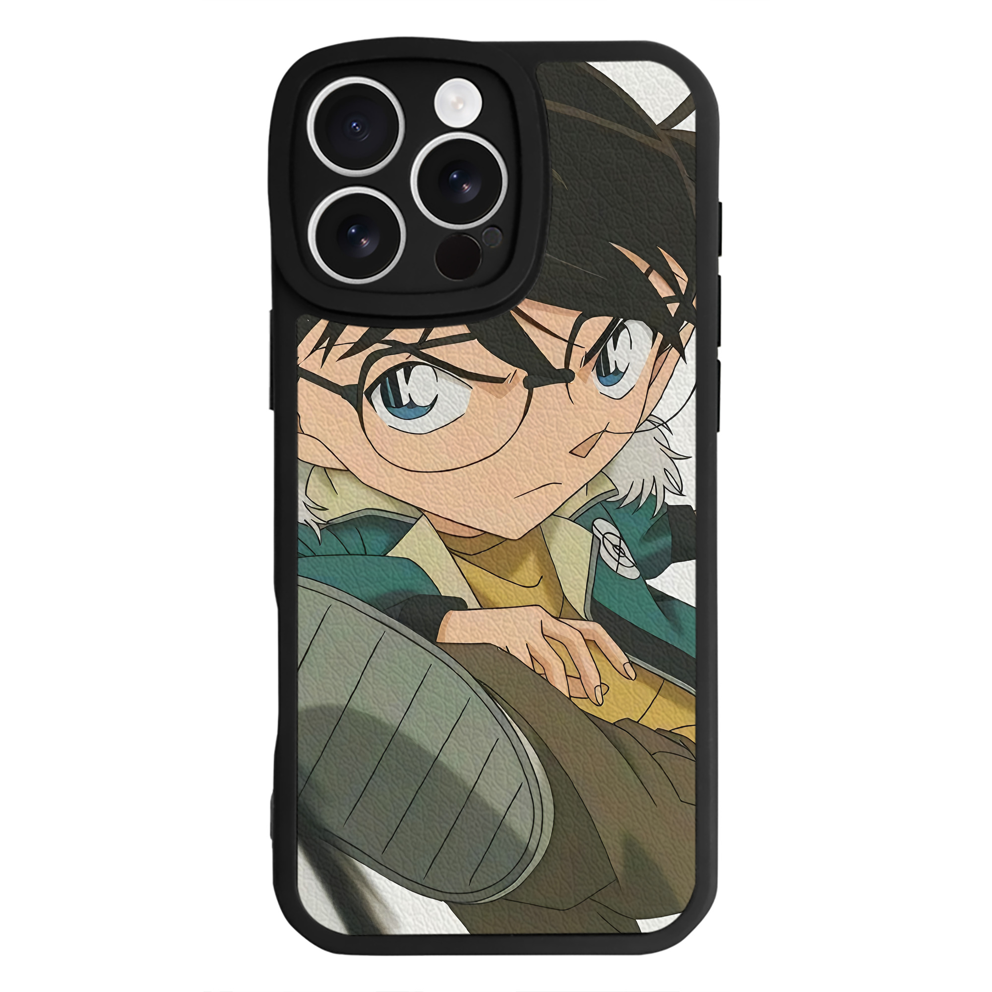 （画像用） 名探偵コナン Detective Conan 【iPhone 16シリーズ対応】シリコンスマホケース（レザー調） 材質：シリコン